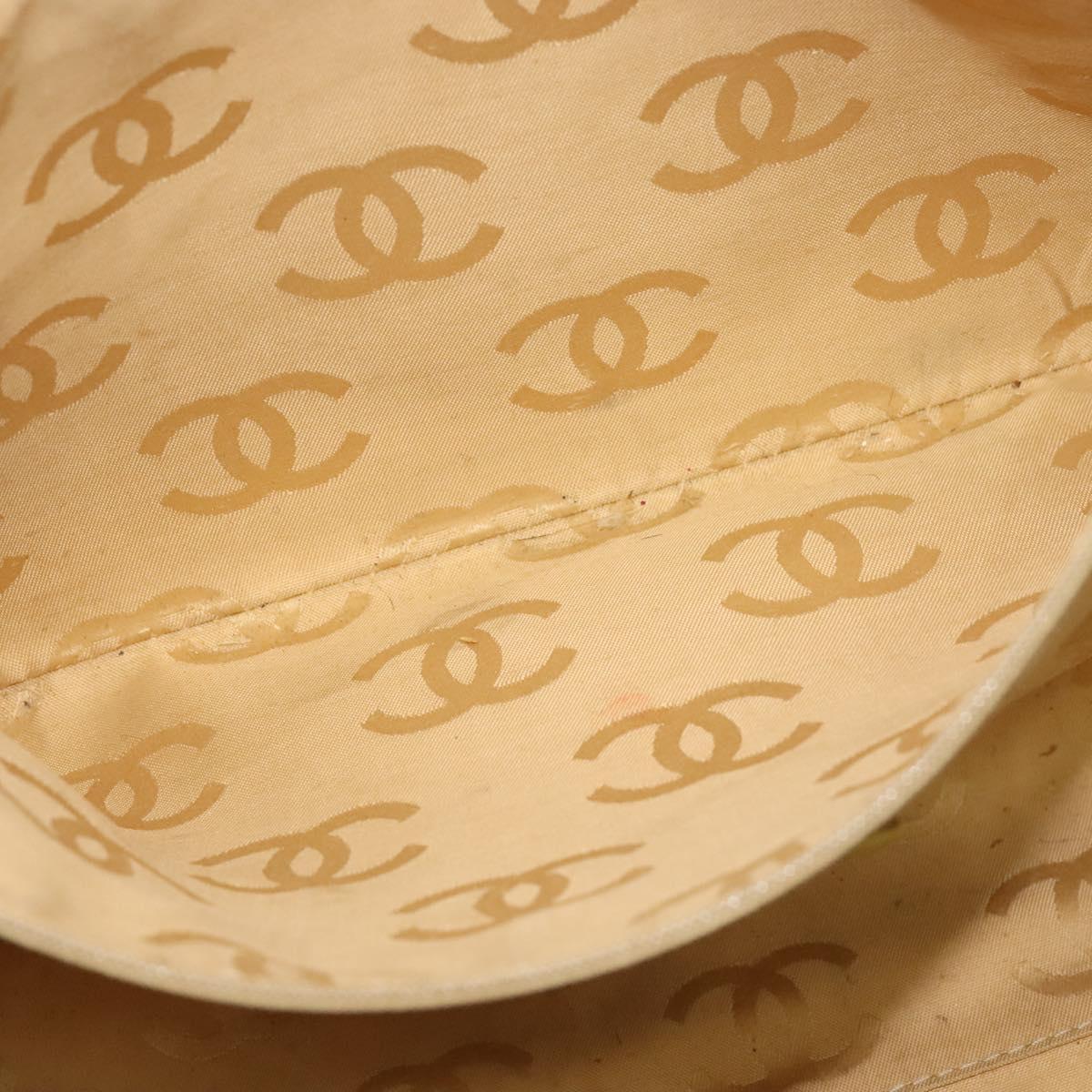 CHANEL Tote Bag Caviar Skin Beige Gold CC Auth bs29277