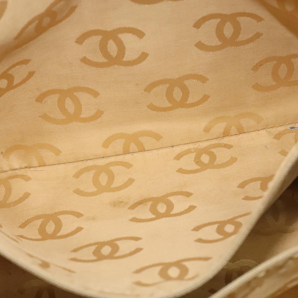 CHANEL Tote Bag Caviar Skin Beige Gold CC Auth bs29277