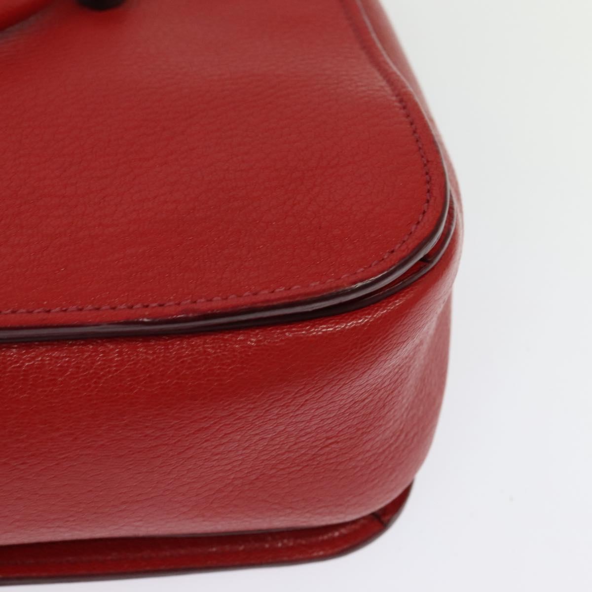 Miu Miu Hand Bag Leather Red Gold Auth bs29282