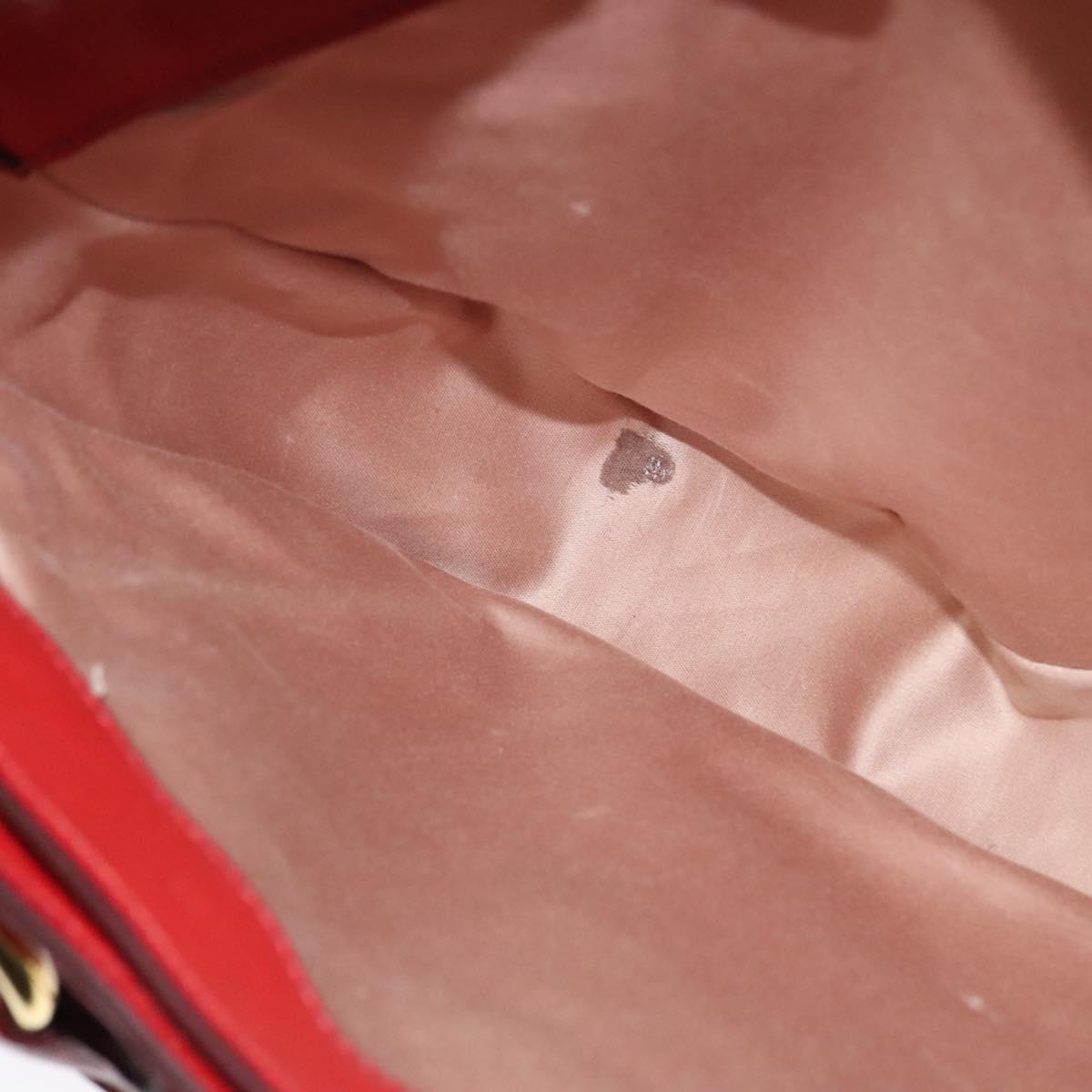 Miu Miu Hand Bag Leather Red Gold Auth bs29282