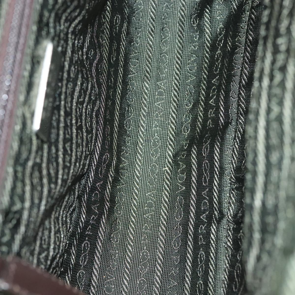 PRADA Hand Bag Canvas Leather Beige Brown Auth bs29303