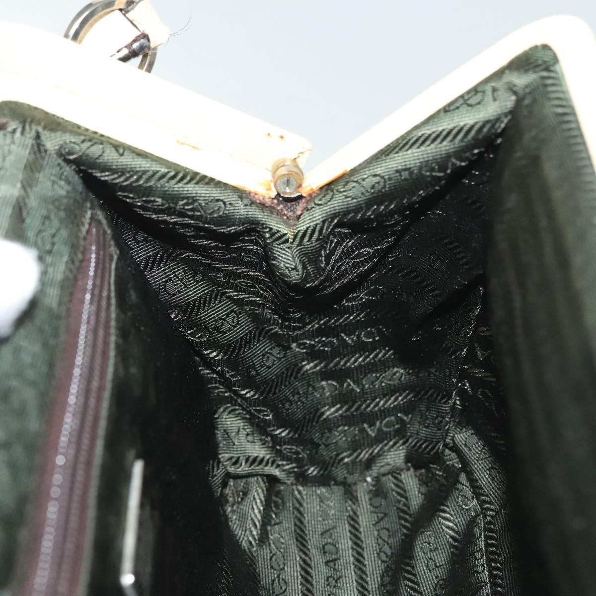 PRADA Hand Bag Canvas Leather Beige Brown Auth bs29303