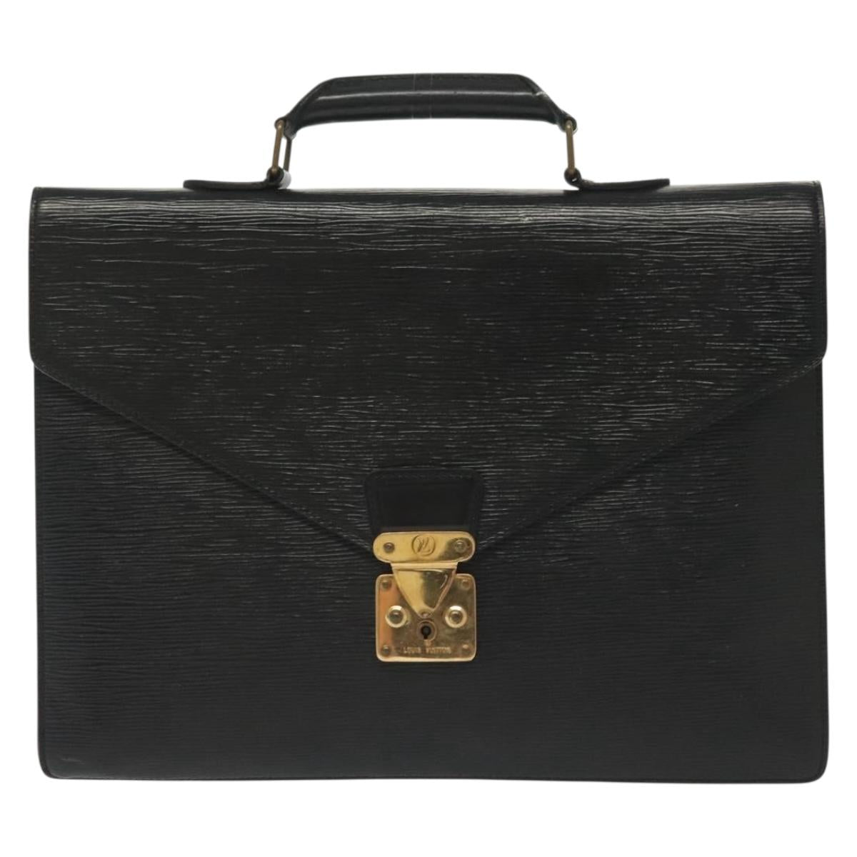 LOUIS VUITTON Epi Serviette Conseiller Business Bag Black M54422 LV Auth bs29305