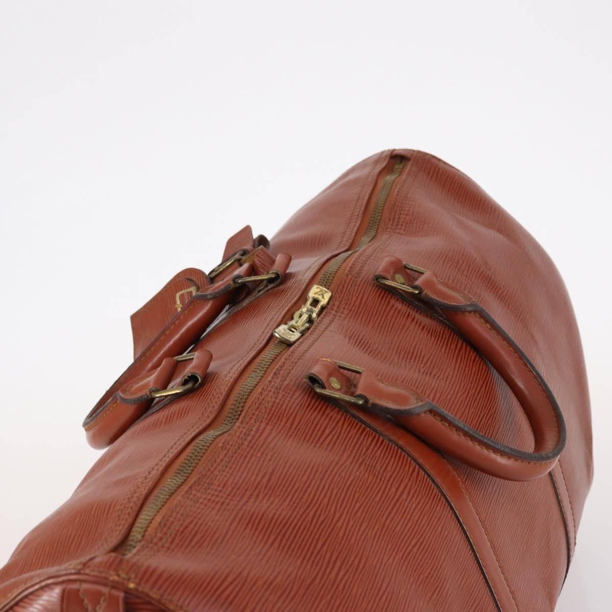 LOUIS VUITTON Epi Keepall 50 Boston Bag Brown M42968 LV Auth bs29308