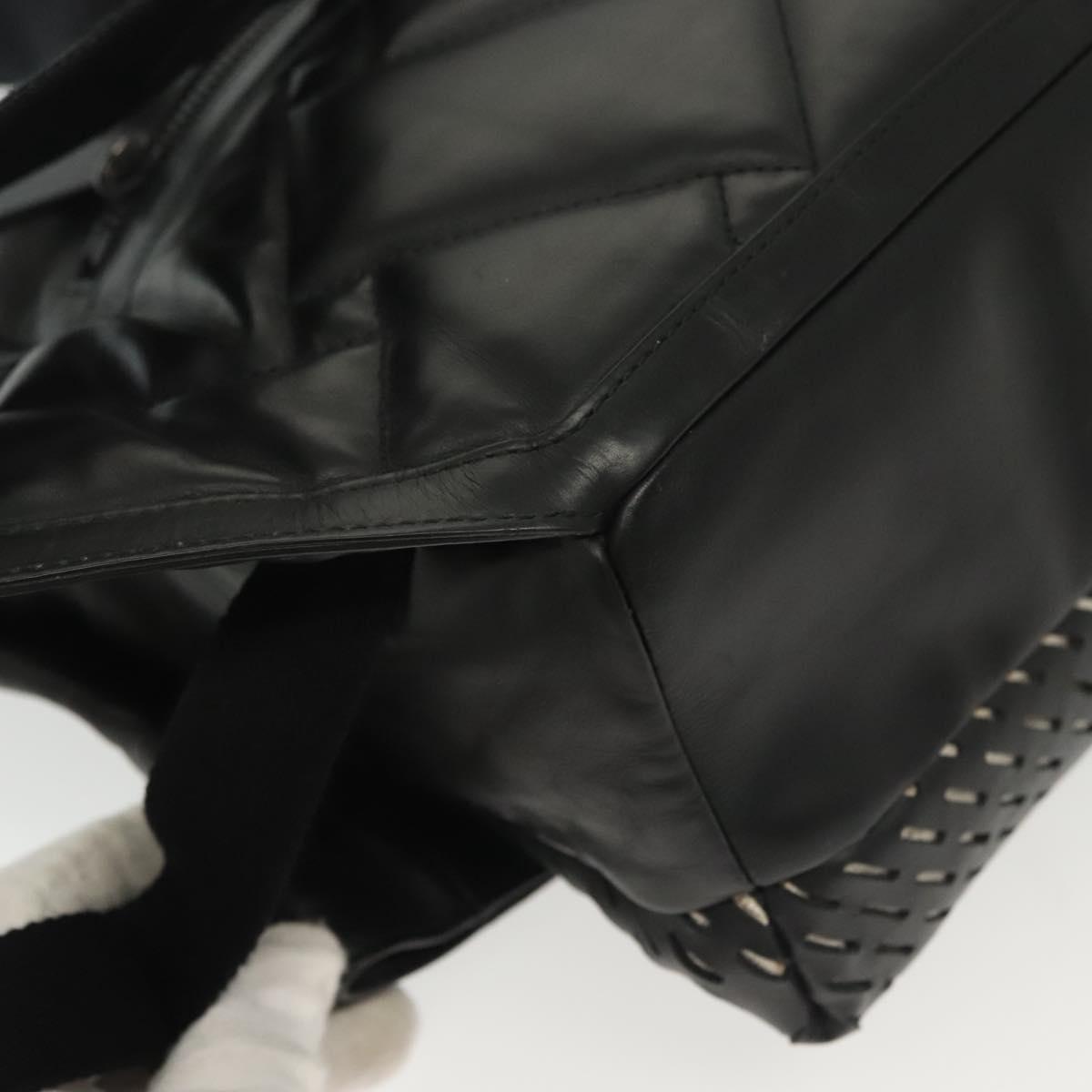 BOTTEGA VENETA Waist Bag Leather Black Auth bs29314