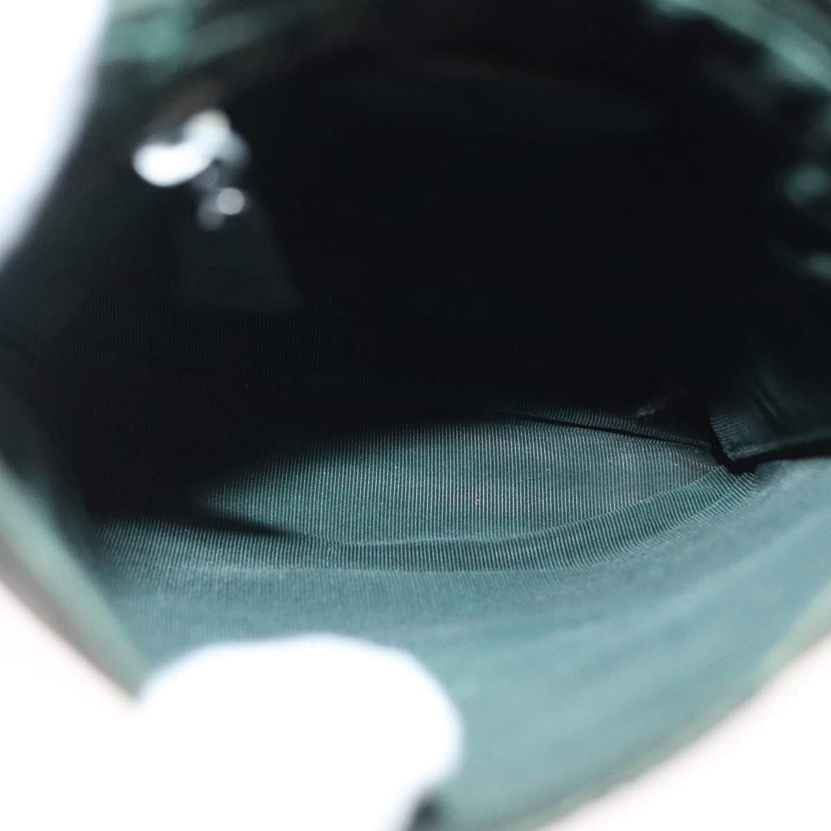 CHANEL Shoulder Bag Leather Dark green CC Auth bs29322