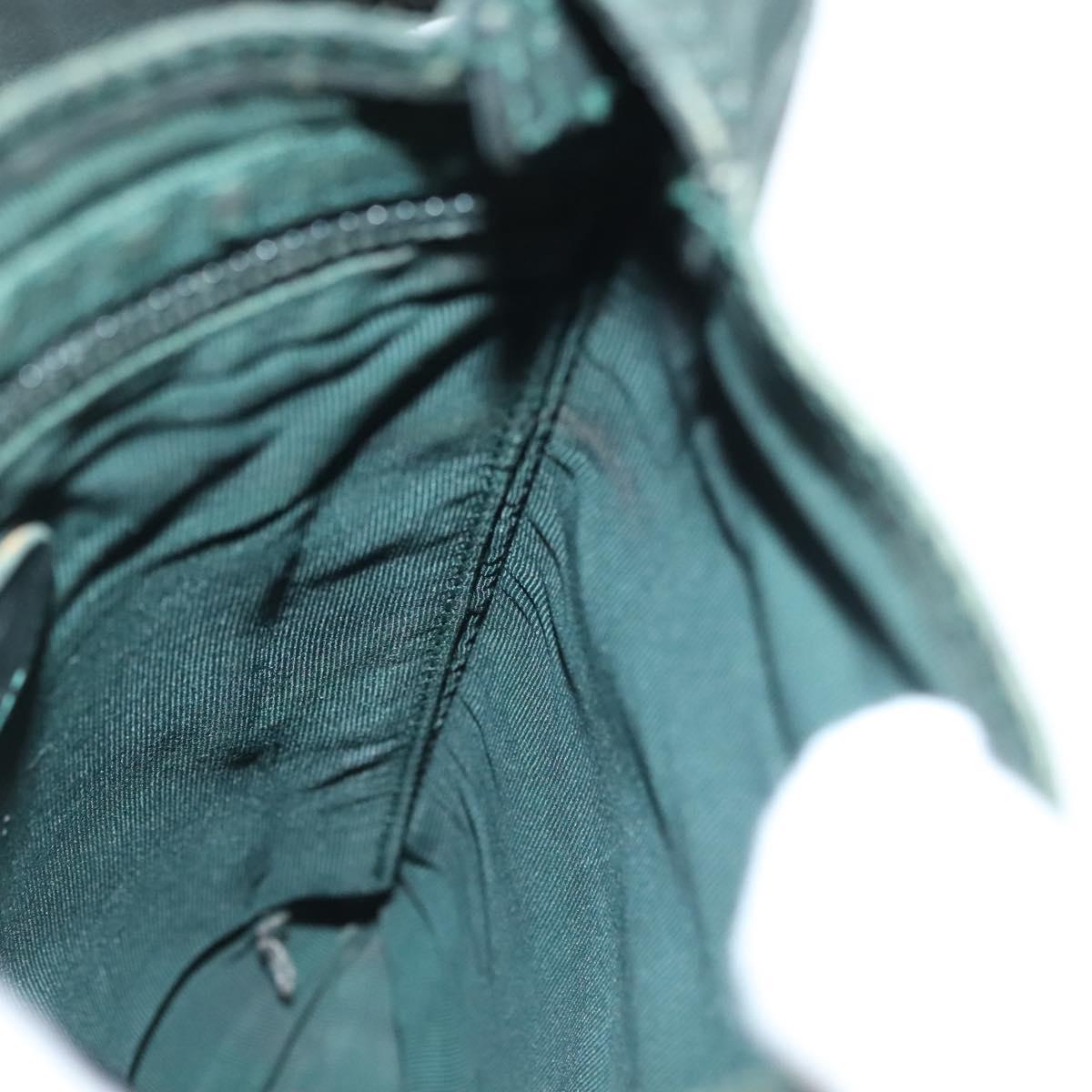 CHANEL Shoulder Bag Leather Dark green CC Auth bs29322