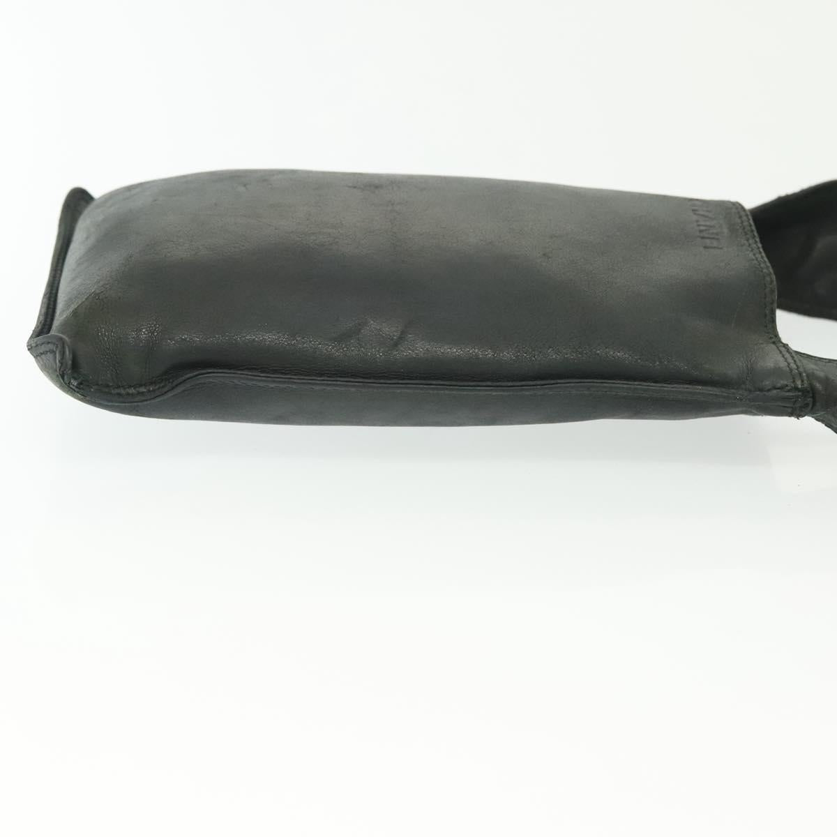CHANEL Shoulder Bag Leather Dark green CC Auth bs29322