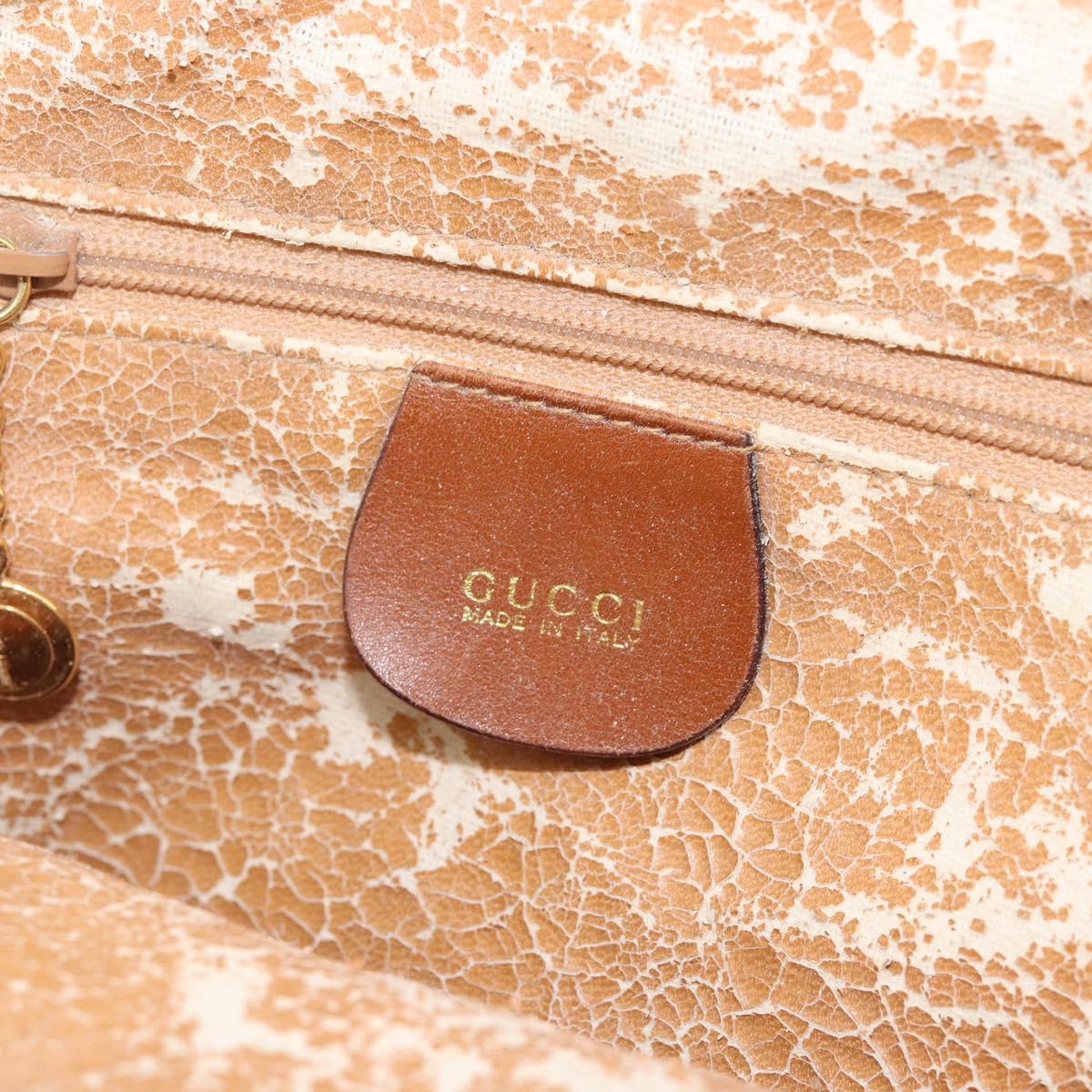 GUCCI Bamboo Hand Bag Leather 2way Brown Gold 000 2296 0290 Auth bs29326