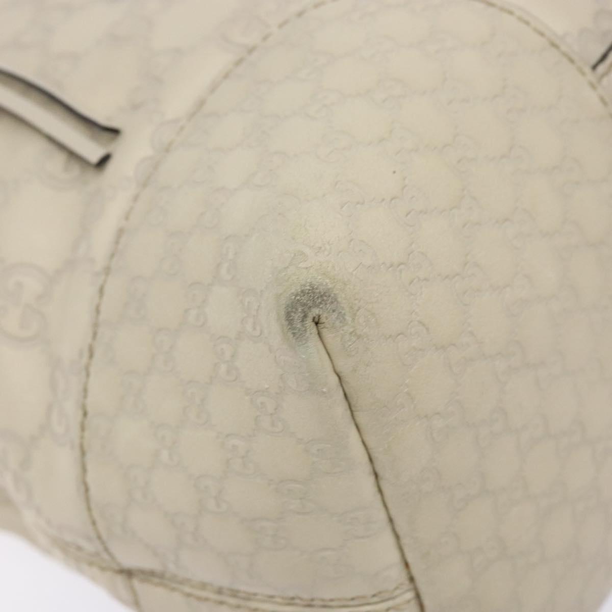 GUCCI GG Canvas Guccissima Hand Bag Leather White Gold 353120 Auth bs29328