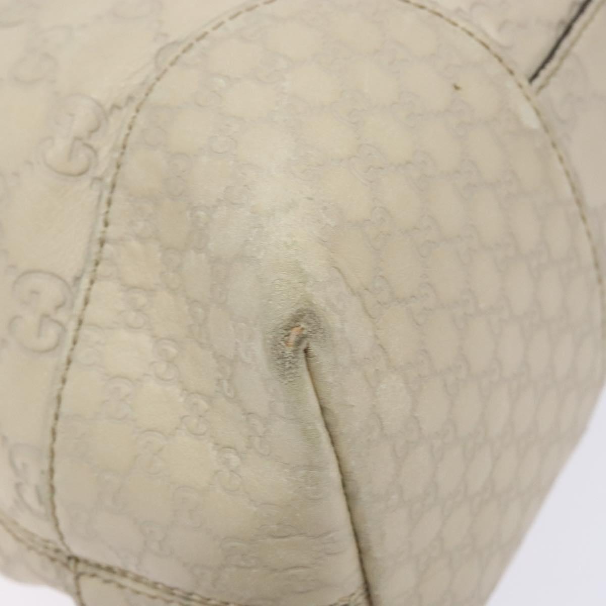 GUCCI GG Canvas Guccissima Hand Bag Leather White Gold 353120 Auth bs29328