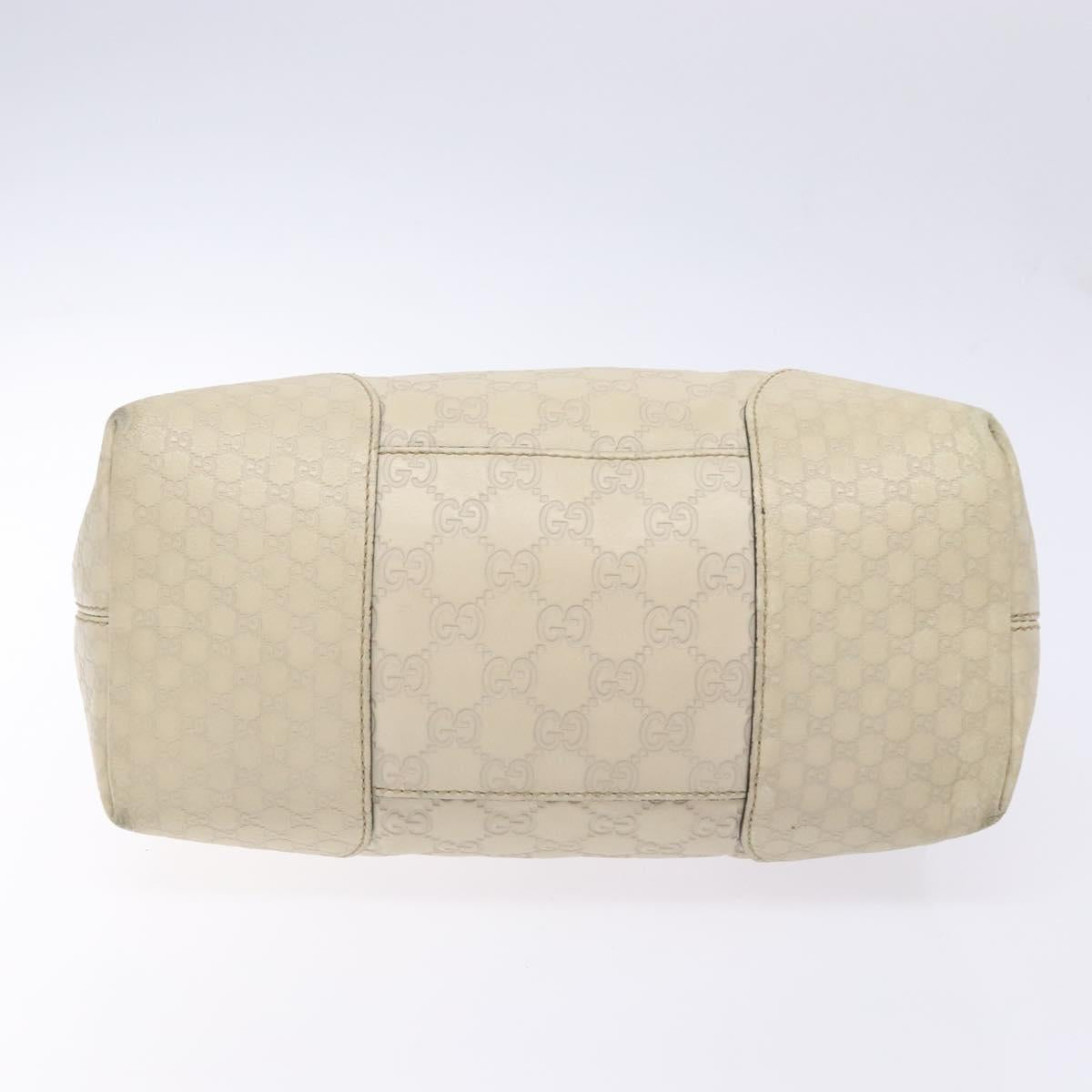 GUCCI GG Canvas Guccissima Hand Bag Leather White Gold 353120 Auth bs29328