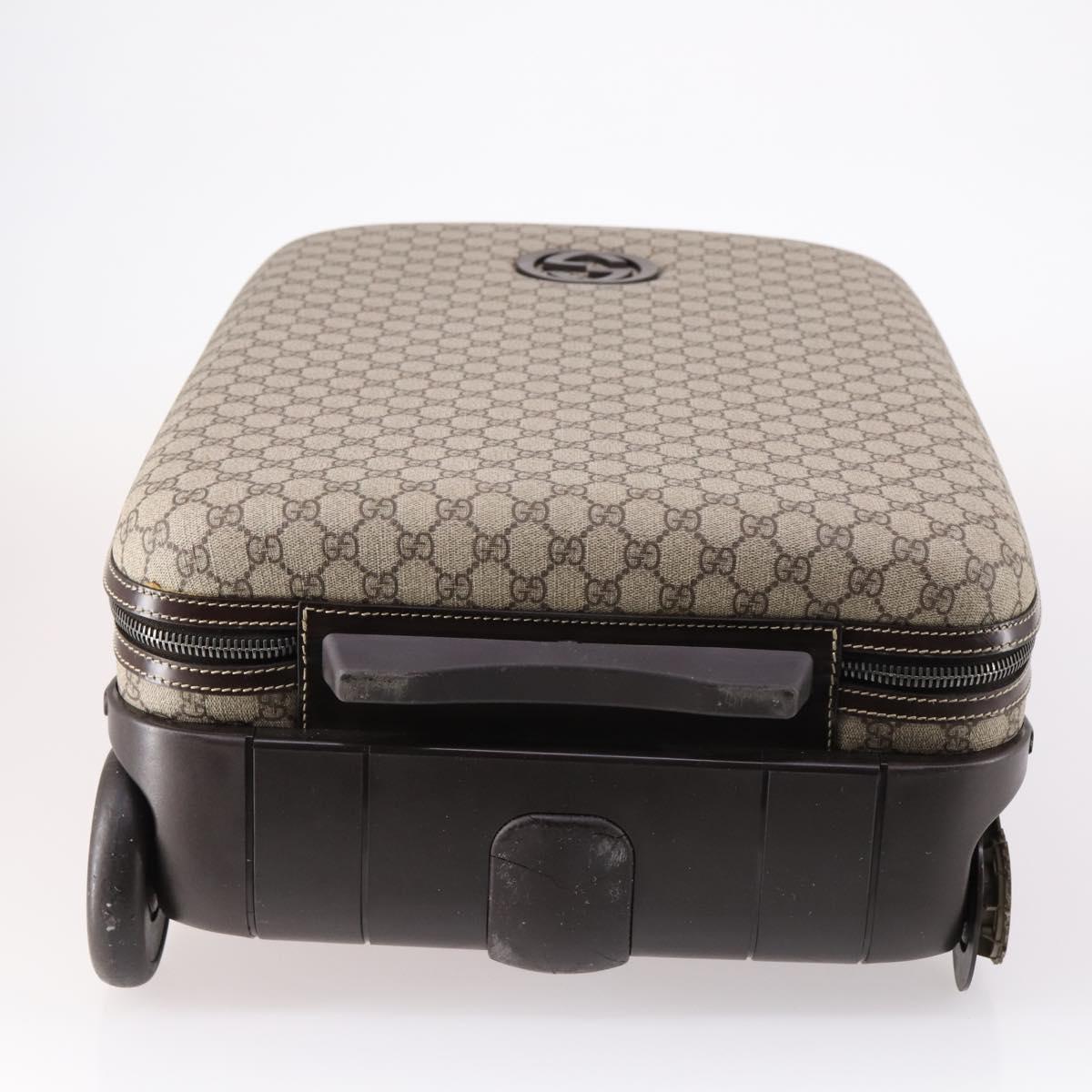 GUCCI GG Supreme Carry Case PVC Beige Silver 189755 Auth bs29329