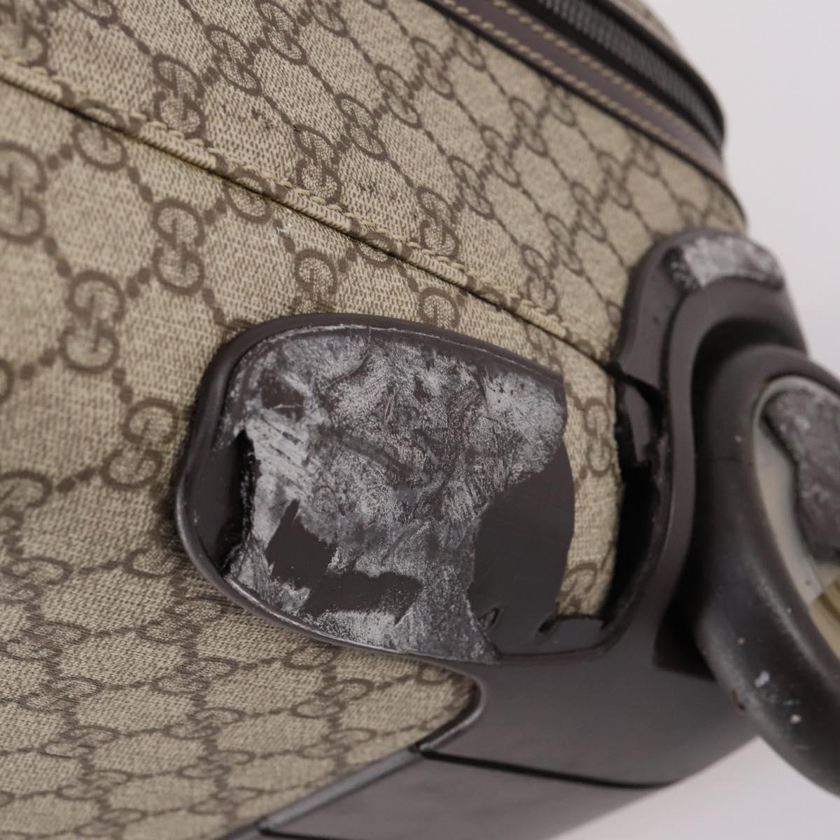 GUCCI GG Supreme Carry Case PVC Beige Silver 189755 Auth bs29329