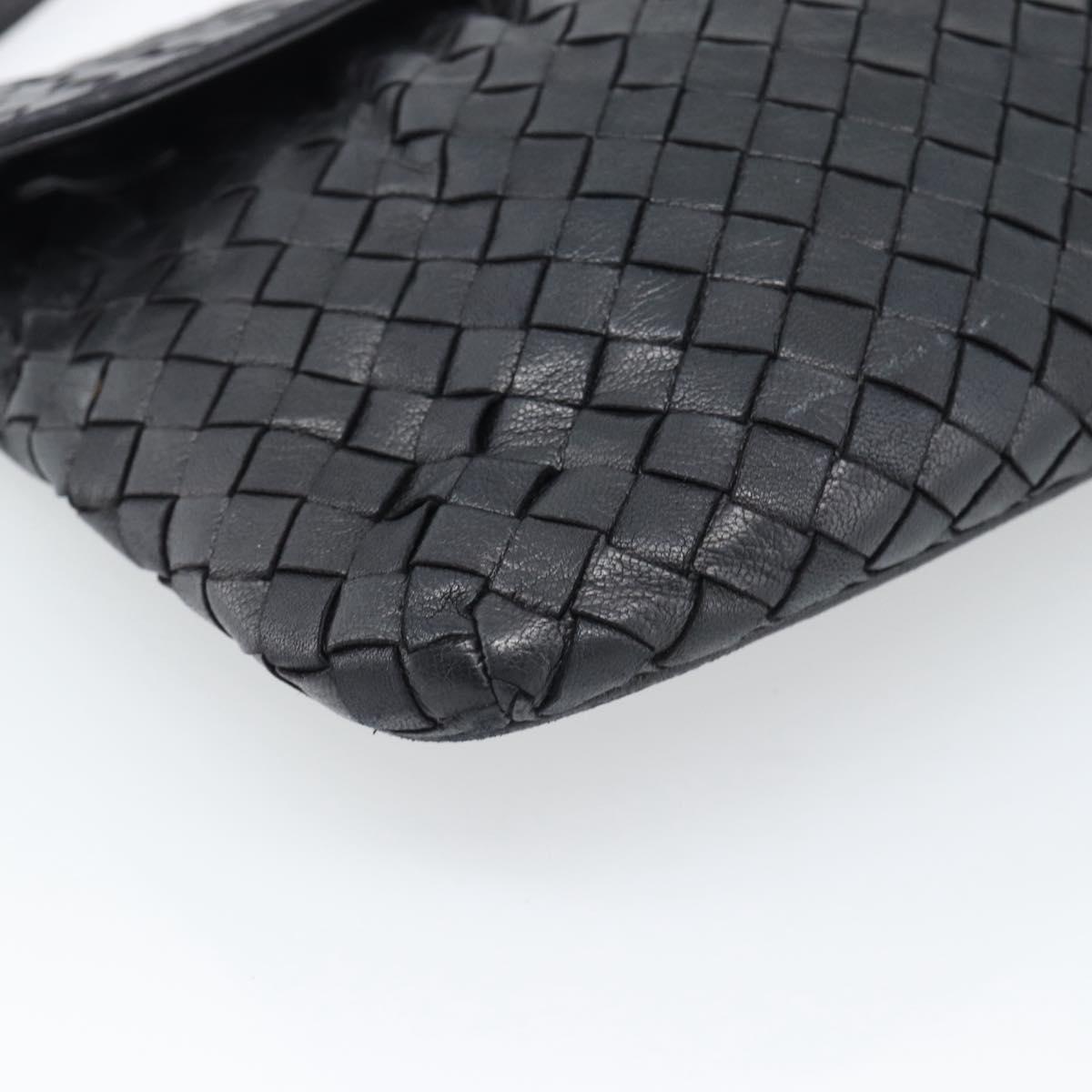 BALLY Shoulder Bag Leather Black Gold Auth bs29341