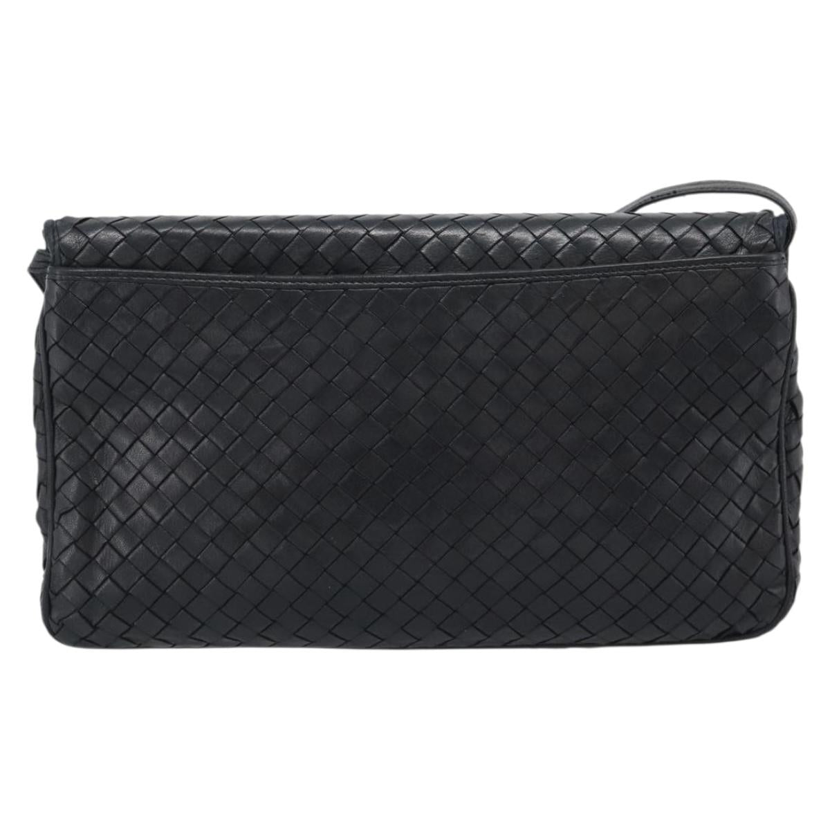 BALLY Shoulder Bag Leather Black Gold Auth bs29341