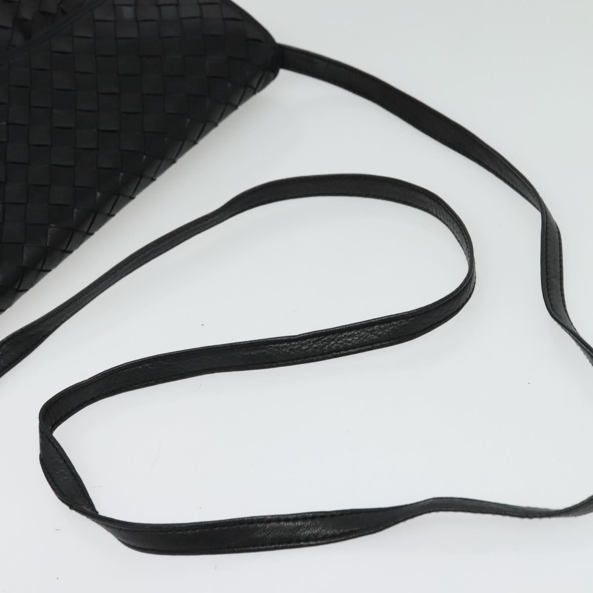 BALLY Shoulder Bag Leather Black Gold Auth bs29341