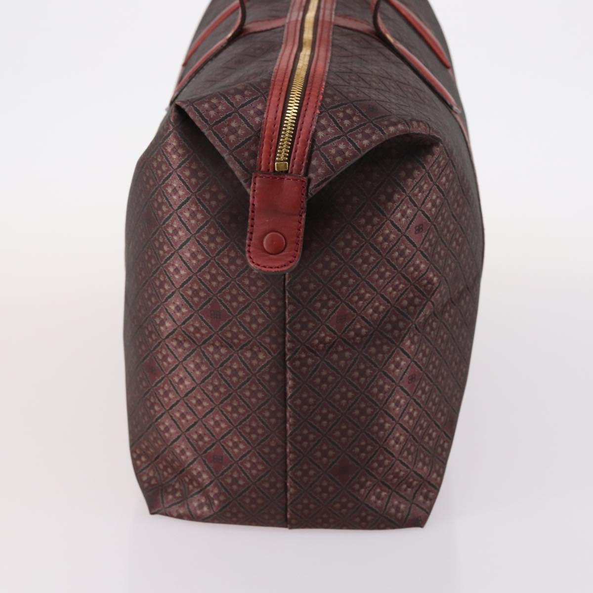 BALENCIAGA Boston Bag Canvas Red Gold Auth bs29348