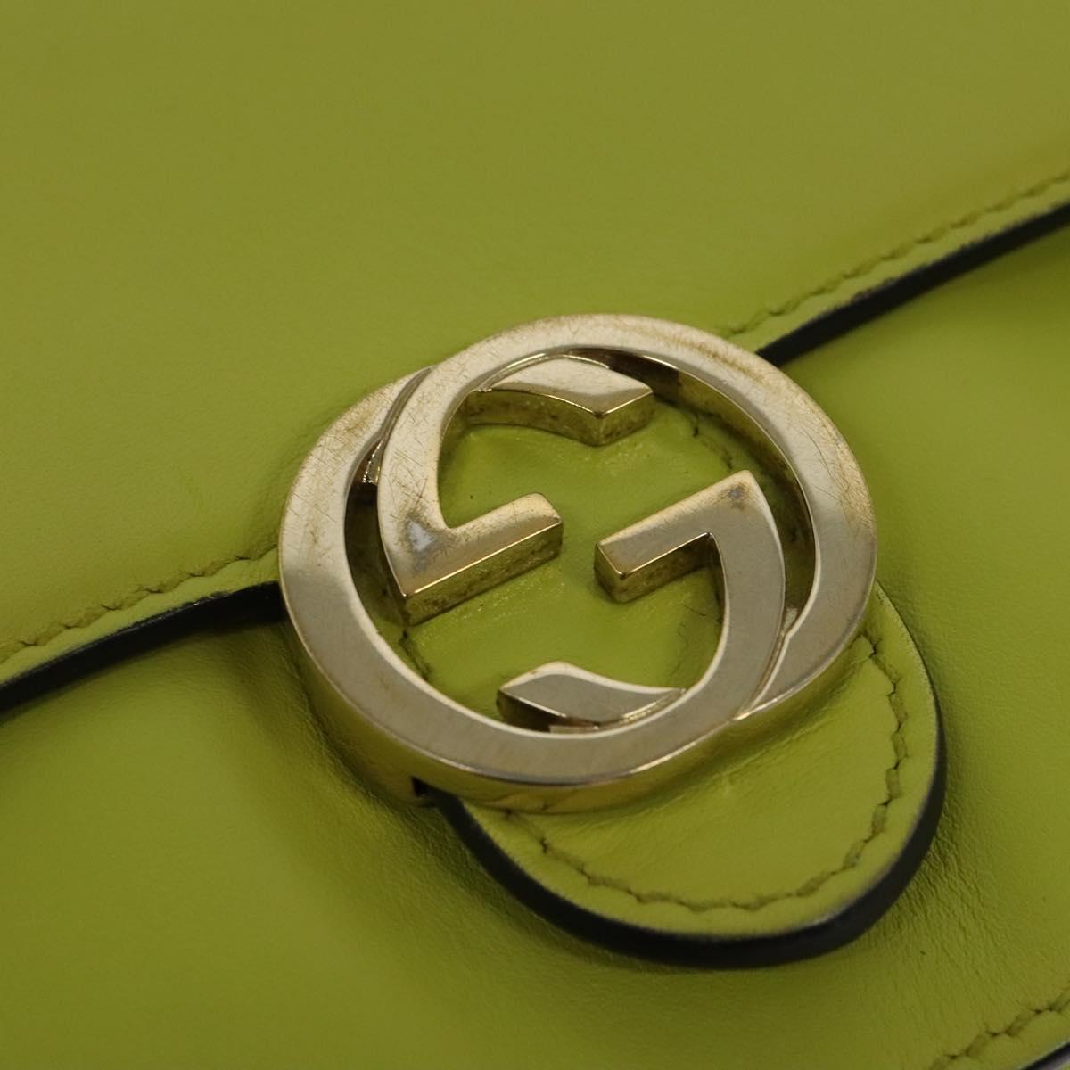 GUCCI Shoulder Wallet Leather Yellow Gold 369664 Auth bs29351