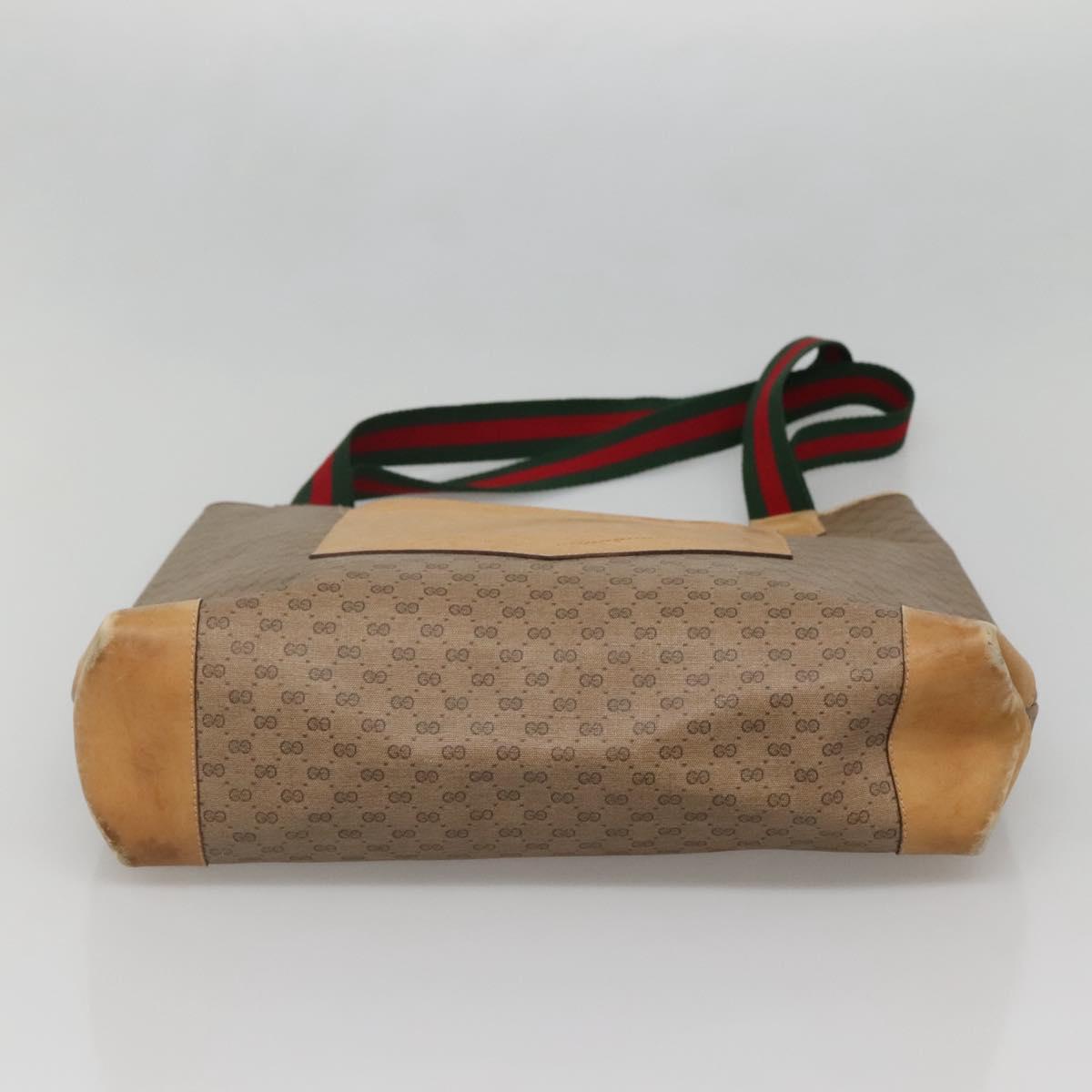 GUCCI Micro GG Supreme Web Sherry Line Bag PVC Beige 002 904 0222 Auth bs29355
