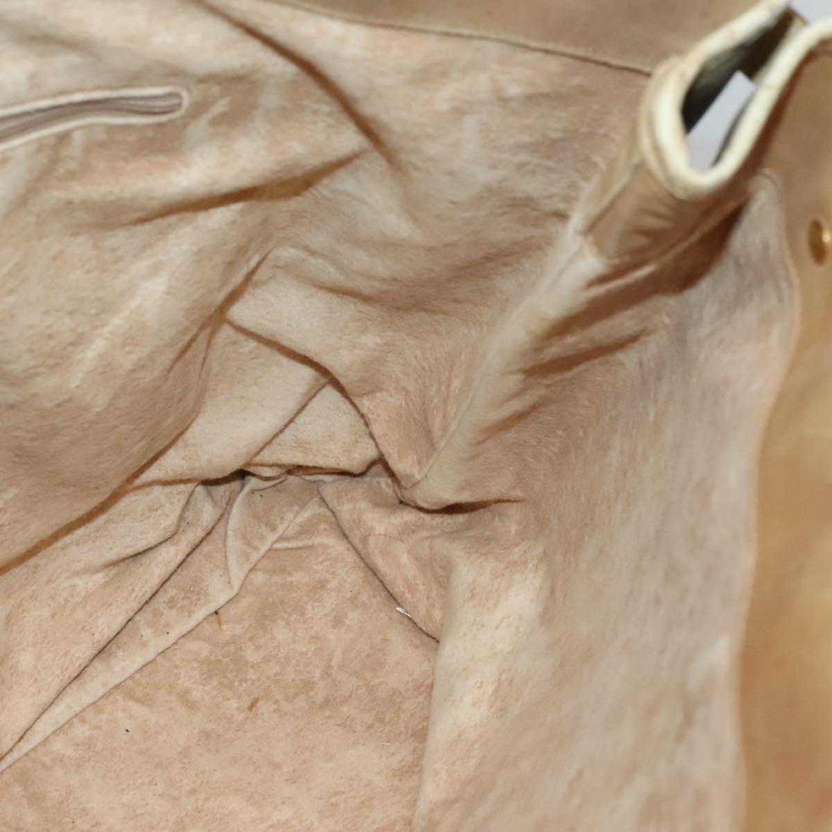 GUCCI Micro GG Supreme Tote Bag PVC Beige Gold Auth bs29359