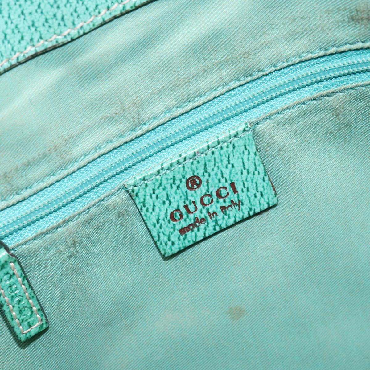 GUCCI GG Canvas Hand Bag Beige Green 113019 Auth bs29362