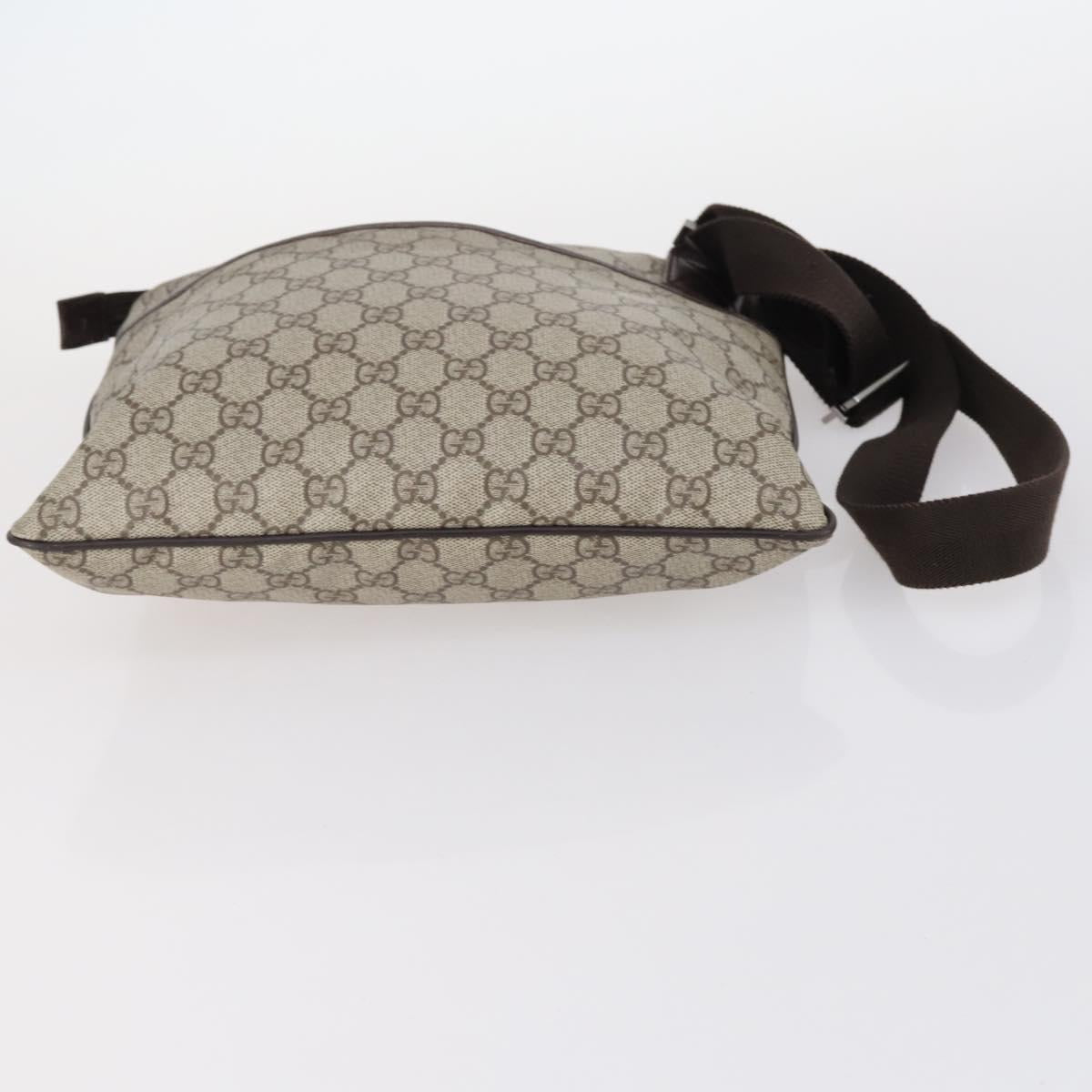 GUCCI GG Canvas Supreme Web Sherry Line Bag Leather PVC 6Set Beige Auth bs29365