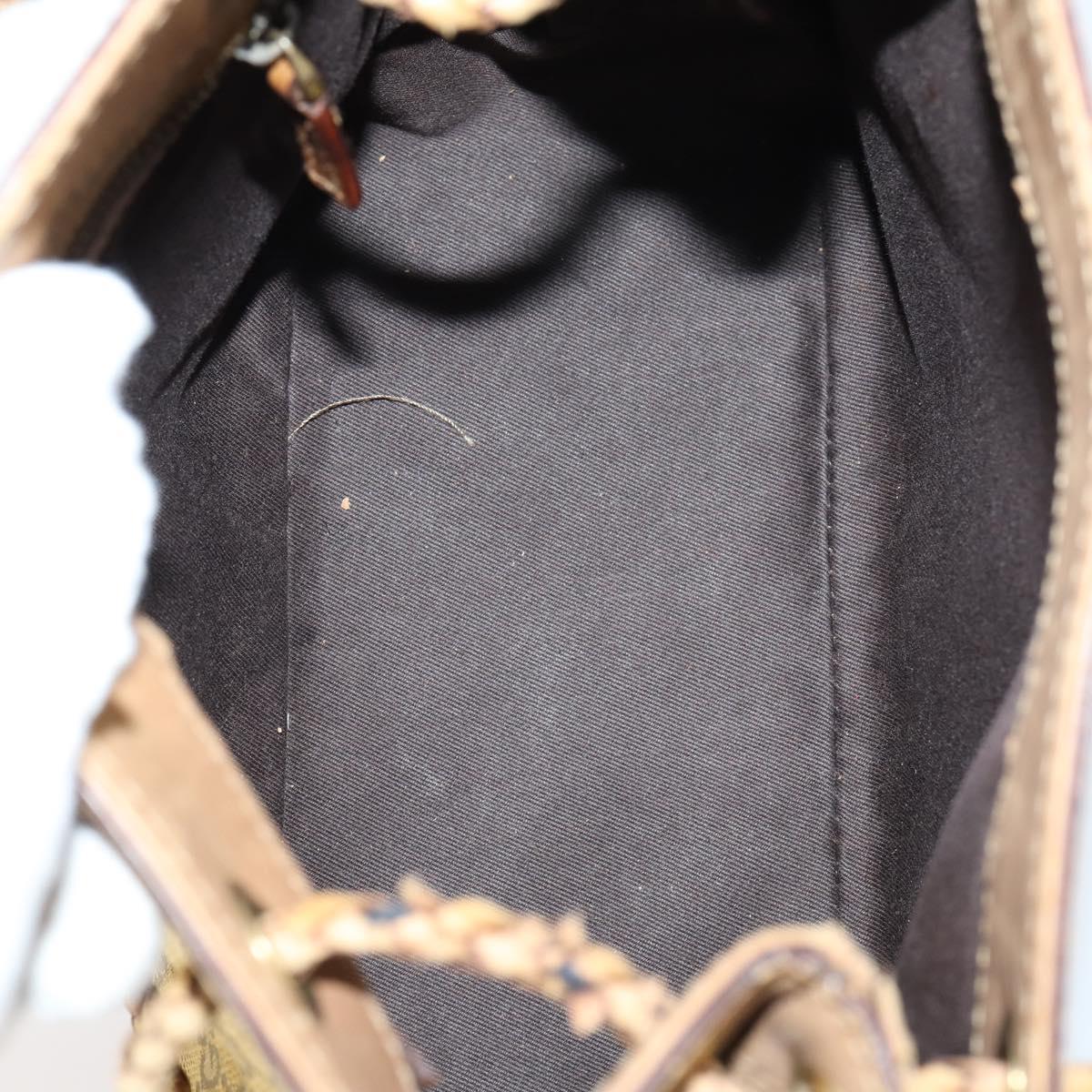 GUCCI GG Canvas Supreme Web Sherry Line Bag Leather PVC 6Set Beige Auth bs29365