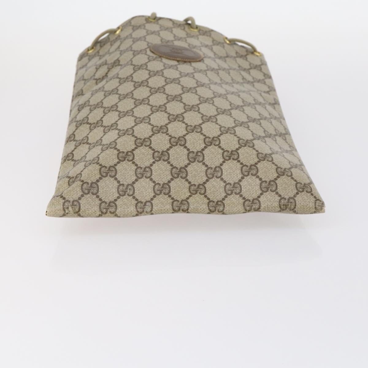 GUCCI GG Canvas Supreme Web Sherry Line Bag Leather PVC 6Set Beige Auth bs29365