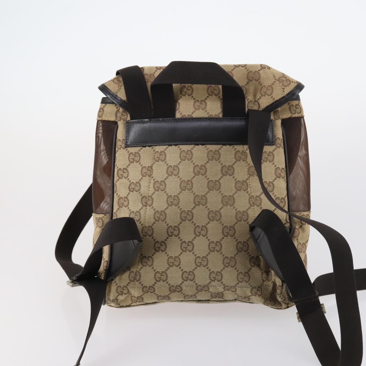 GUCCI GG Canvas Supreme Web Sherry Line Bag Leather PVC 6Set Beige Auth bs29365