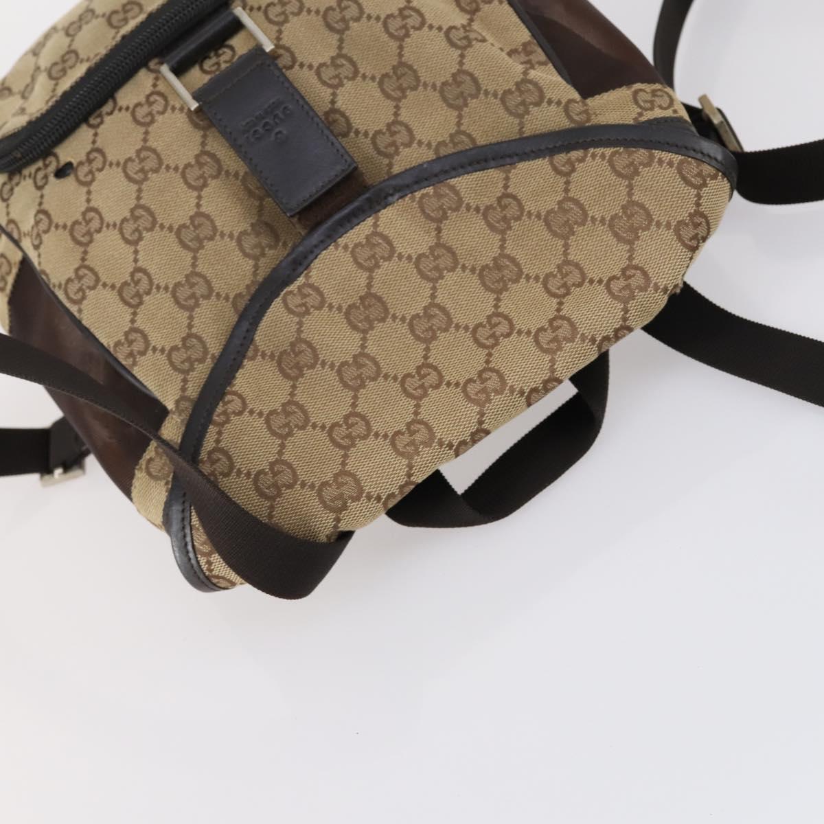 GUCCI GG Canvas Supreme Web Sherry Line Bag Leather PVC 6Set Beige Auth bs29365