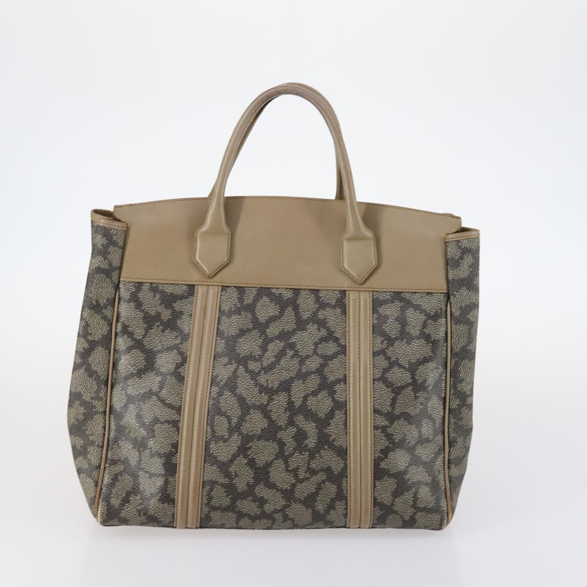 SAINT LAURENT Bag Leather Canvas PVC 8 Set Gray Beige White Auth bs29366