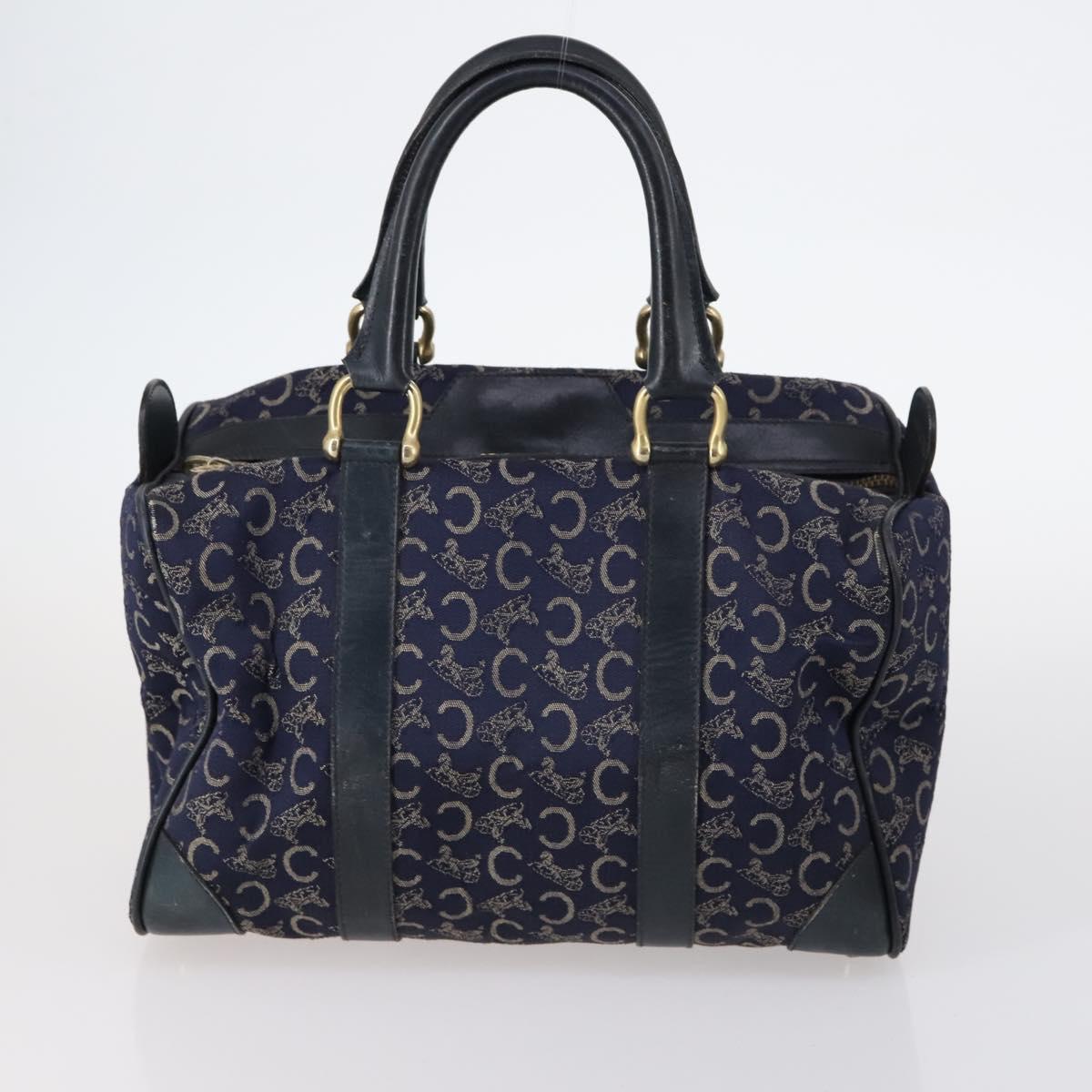 CELINE Macadam C Macadam Bag Canvas PVC Leather 5Set Brown Navy Auth bs29369