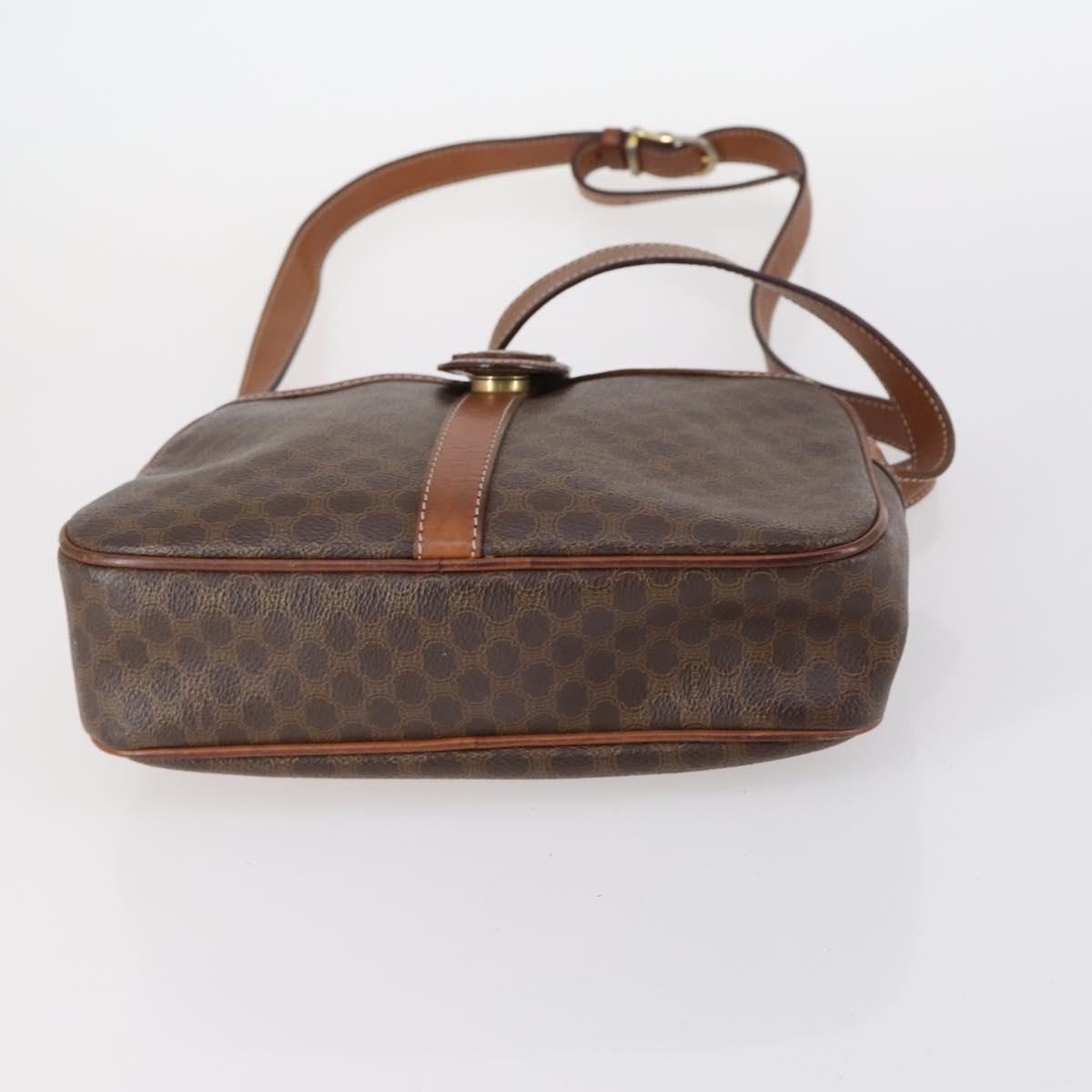 CELINE Macadam C Macadam Bag Canvas PVC Leather 5Set Brown Navy Auth bs29369