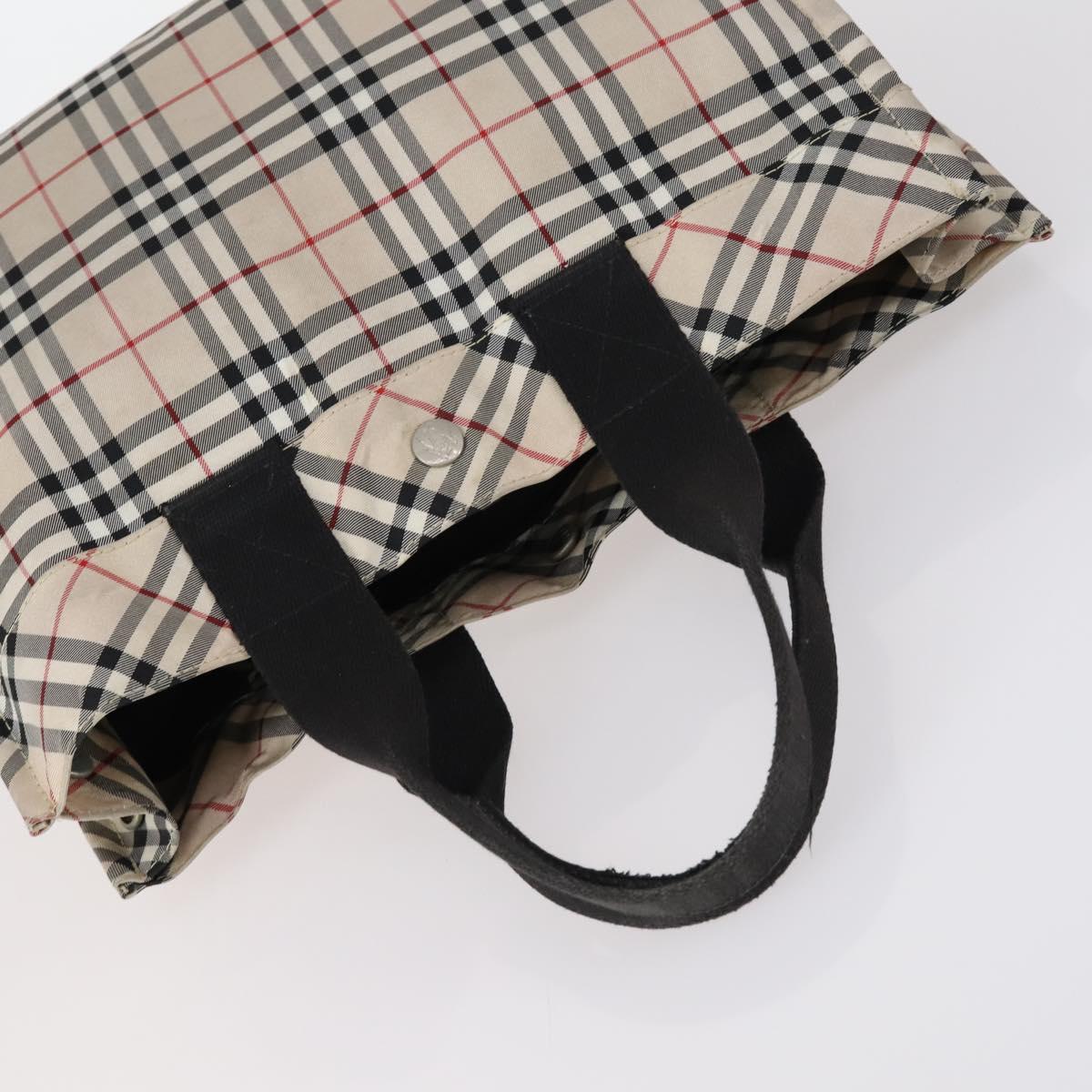 BURBERRY Nova Check Blue Label Bag Nylon PVC 4Set Beige Brown black Auth bs29370