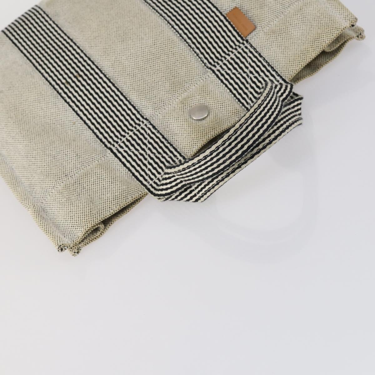 HERMES Her Line Fourre Tout Bag Canvas 4Set Red Brown gray Auth bs29371