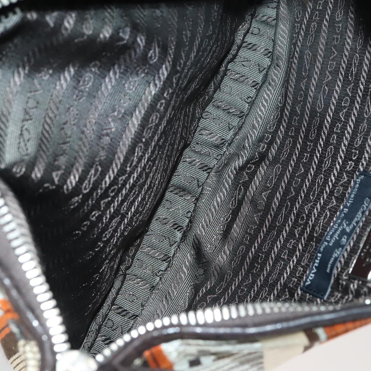 PRADA Bag Nylon Canvas 7Set Green Beige black Auth bs29372