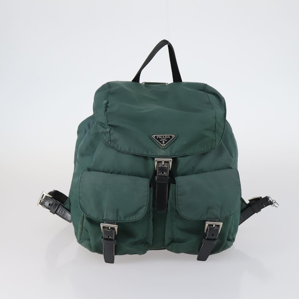 PRADA Bag Nylon Canvas 7Set Green Beige black Auth bs29372