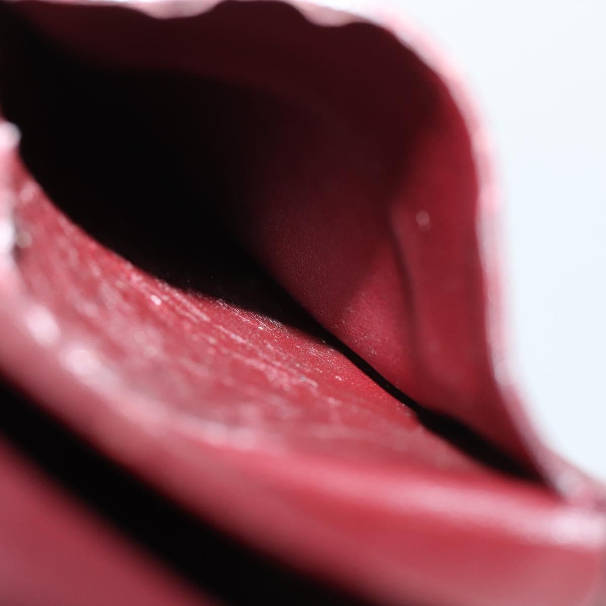 CARTIER Wallet Leather 8Set Bordeaux Black Auth bs29379