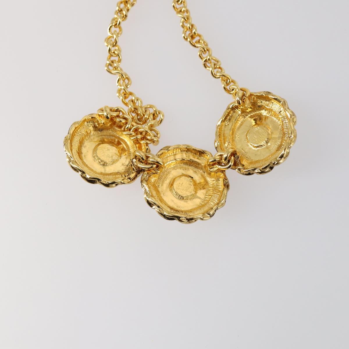 SAINT LAURENT Necklace Brooch metal 2Set Gold Auth bs29380