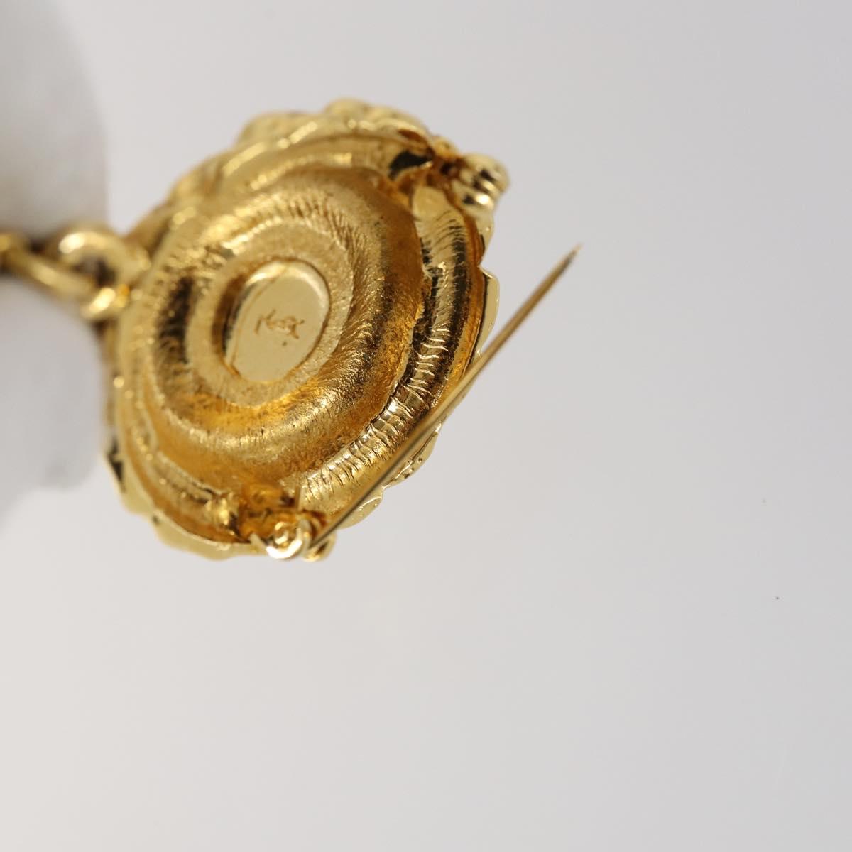 SAINT LAURENT Necklace Brooch metal 2Set Gold Auth bs29380