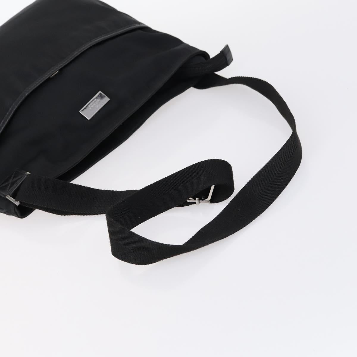GUCCI Bamboo Jackie Shoulder Bag Nylon 6Set Black Auth bs29393