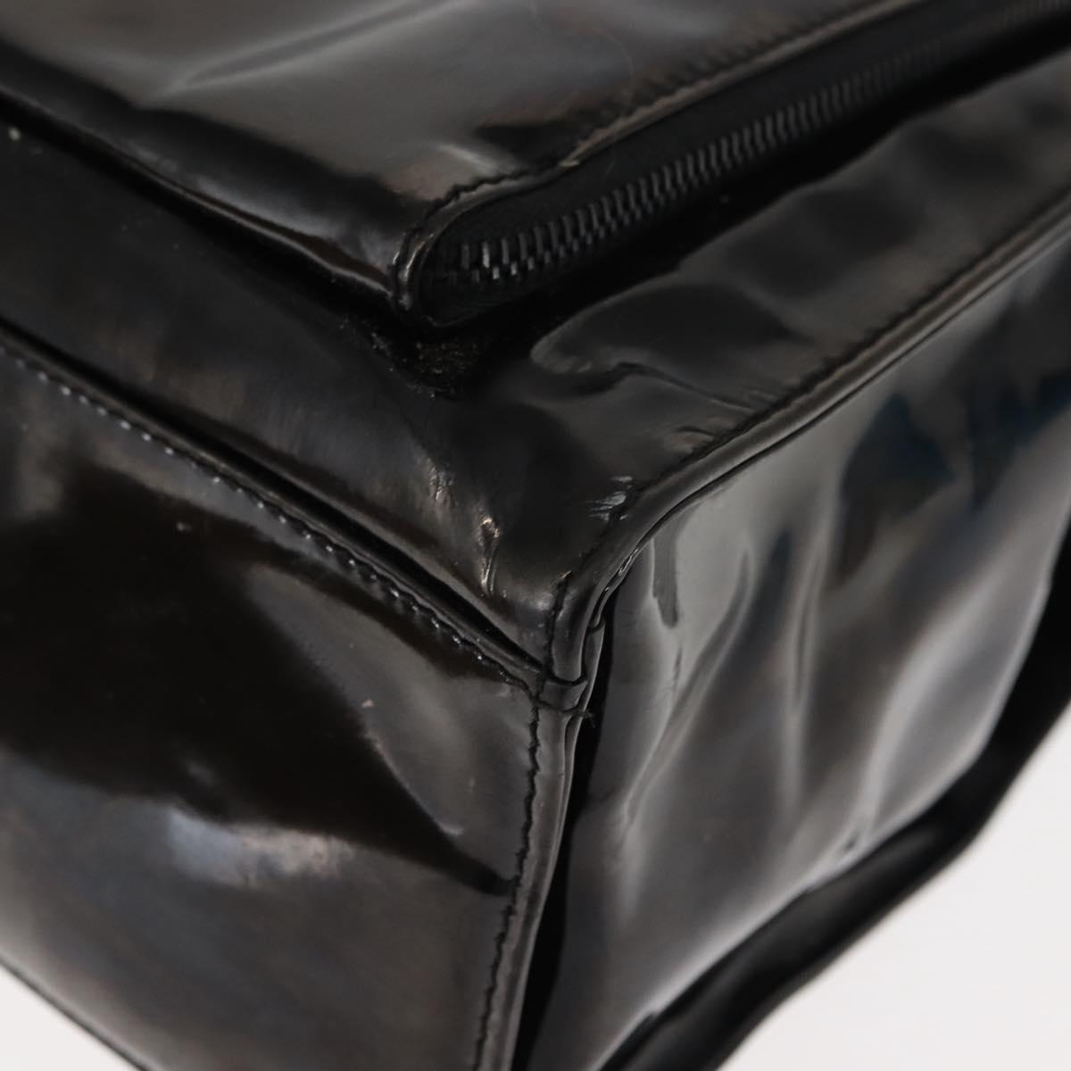 CHANEL Tote Bag Patent leather Black CC Auth bs29402