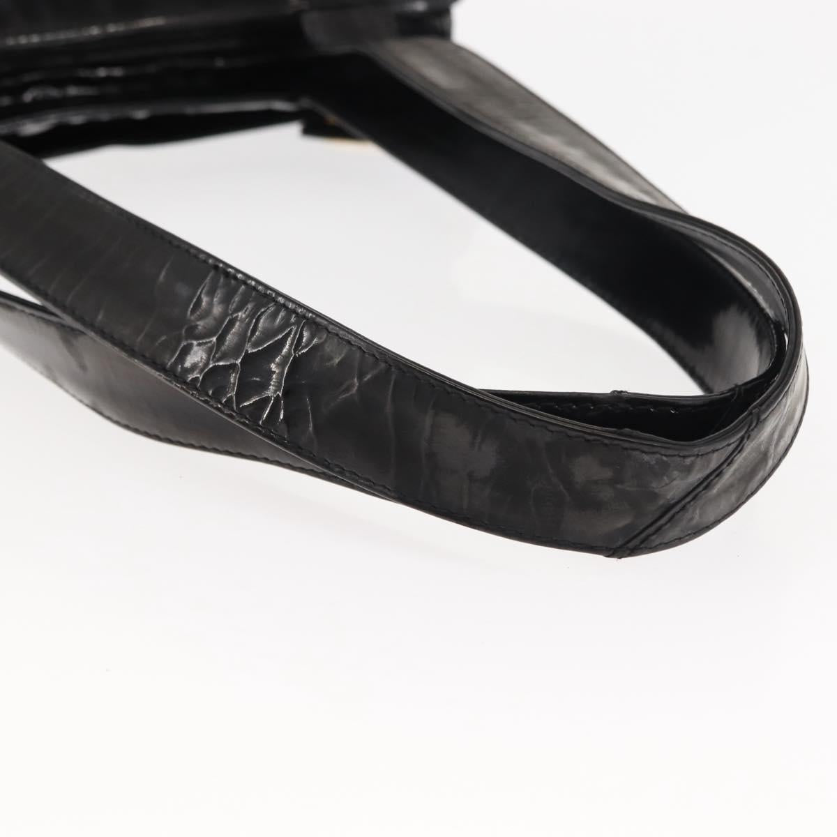 CHANEL Tote Bag Patent leather Black CC Auth bs29402