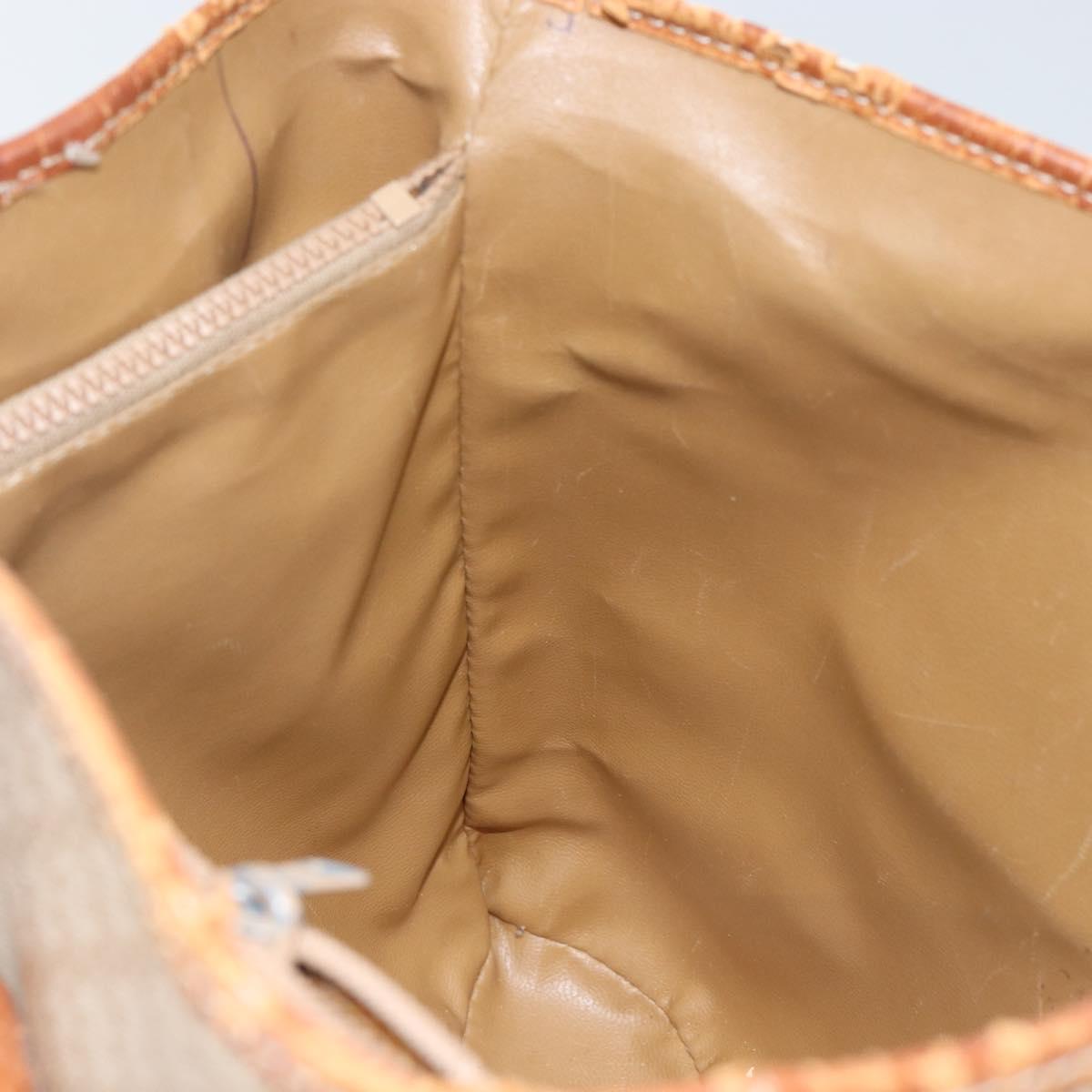 CELINE Macadam Canvas Tote Bag PVC Beige Gold Auth bs29412