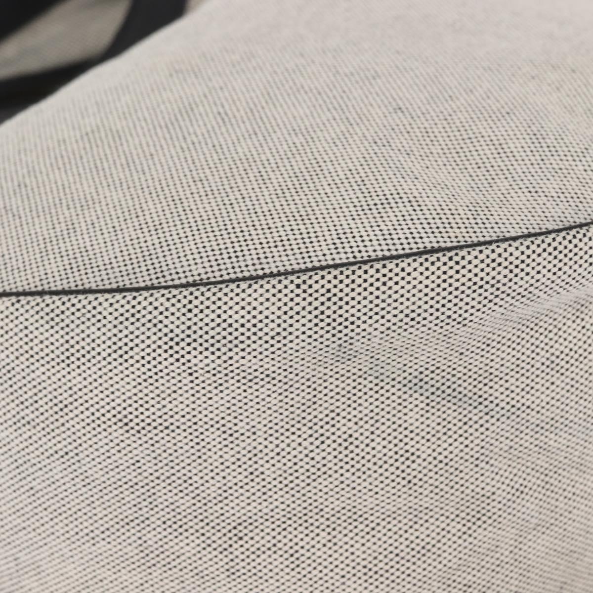 HERMES Sac Luco MM Shoulder Bag Canvas Leather Gray Black Silver Auth bs29413