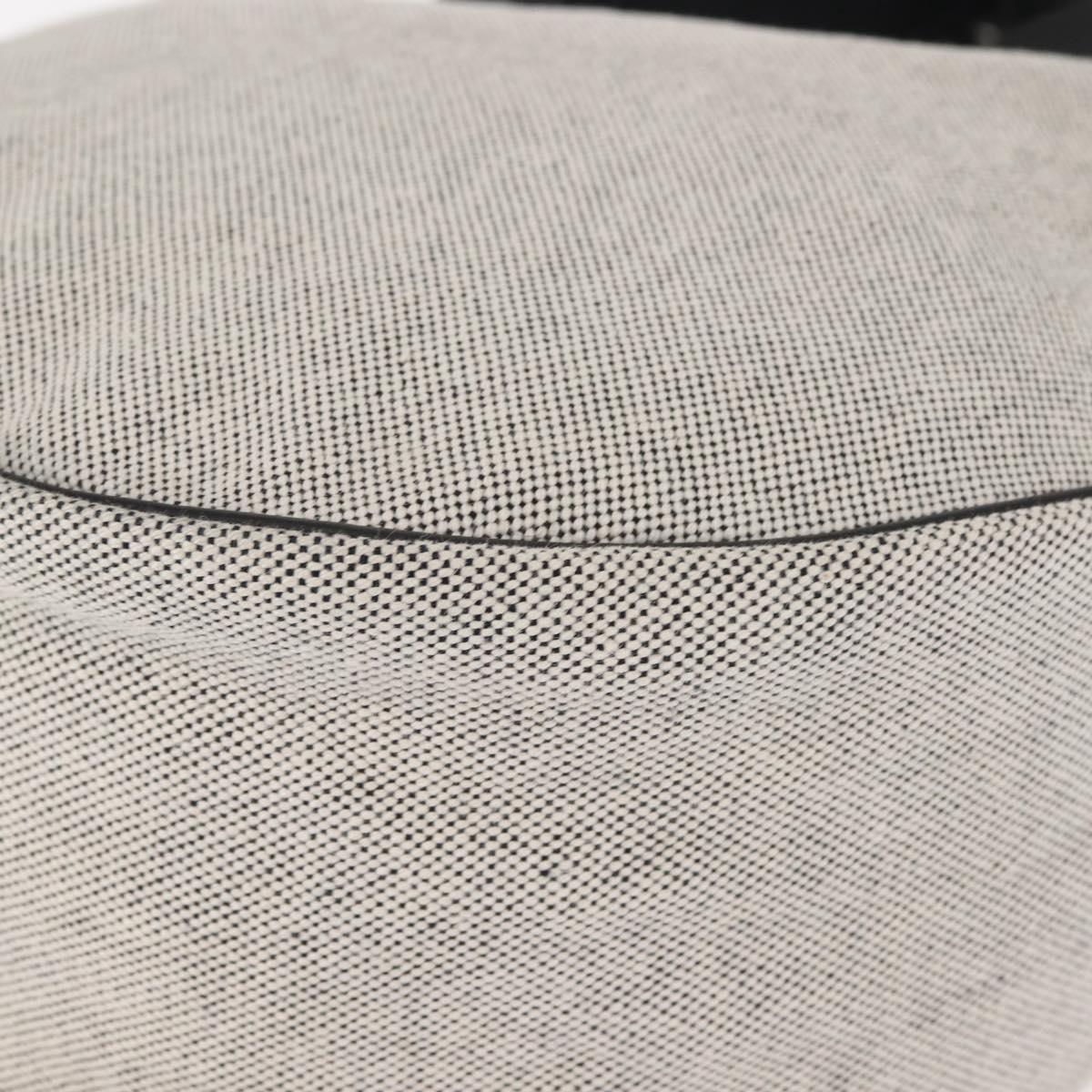 HERMES Sac Luco MM Shoulder Bag Canvas Leather Gray Black Silver Auth bs29413