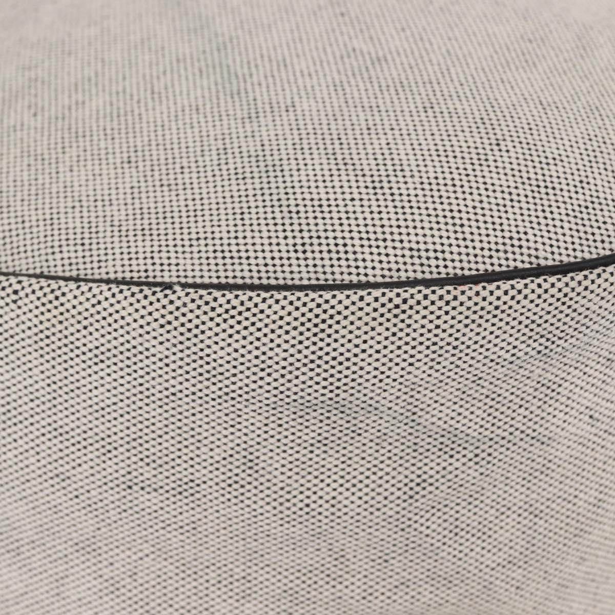 HERMES Sac Luco MM Shoulder Bag Canvas Leather Gray Black Silver Auth bs29413