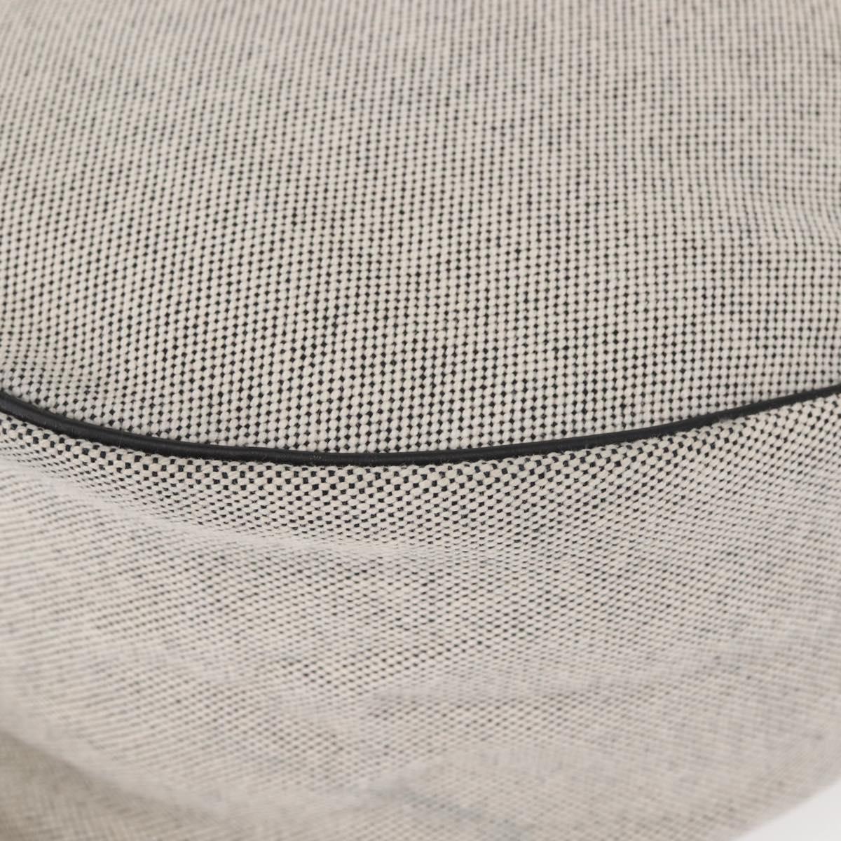 HERMES Sac Luco MM Shoulder Bag Canvas Leather Gray Black Silver Auth bs29413