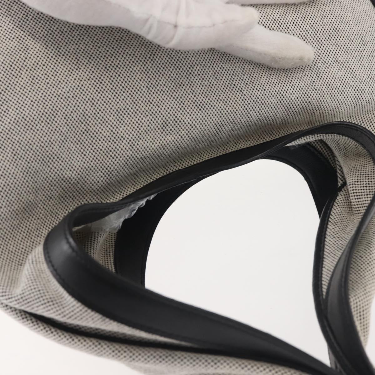 HERMES Sac Luco MM Shoulder Bag Canvas Leather Gray Black Silver Auth bs29413